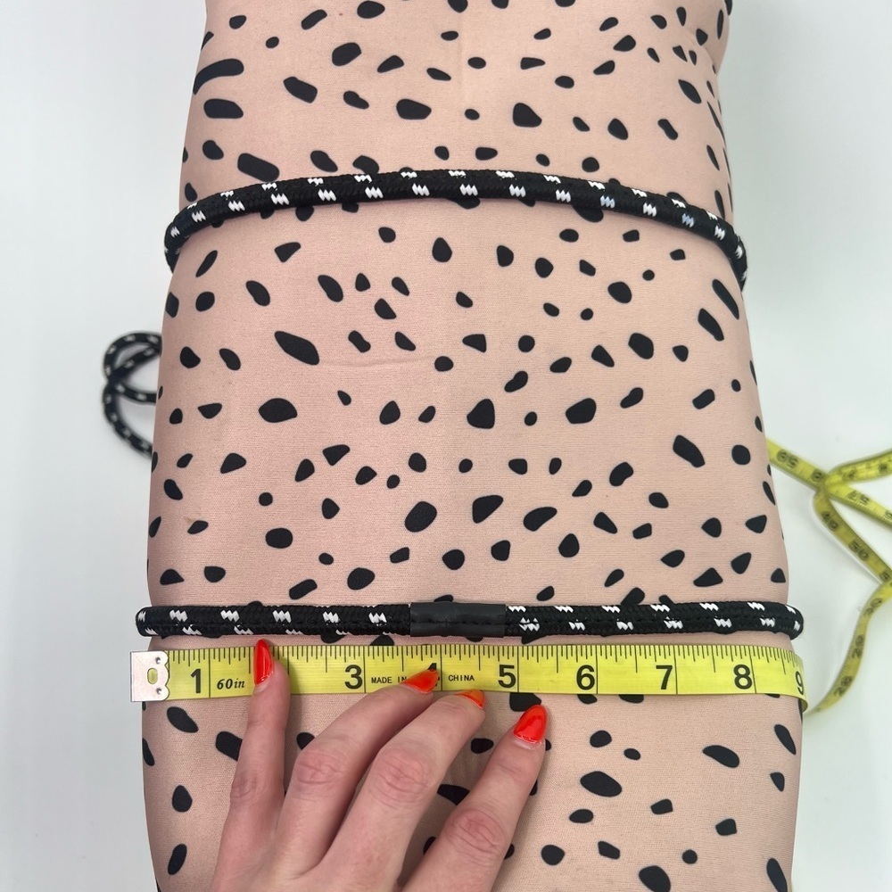 Large Neoprene Tote Bag and Wristlet Spring Fawn Blush Dots Pink Navy Stripes - Picture 11 of 15